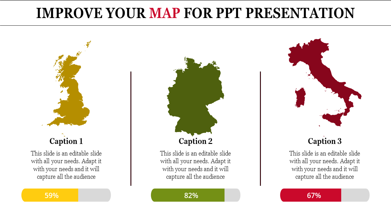 Global Map for PPT Presentation template and Google slides
